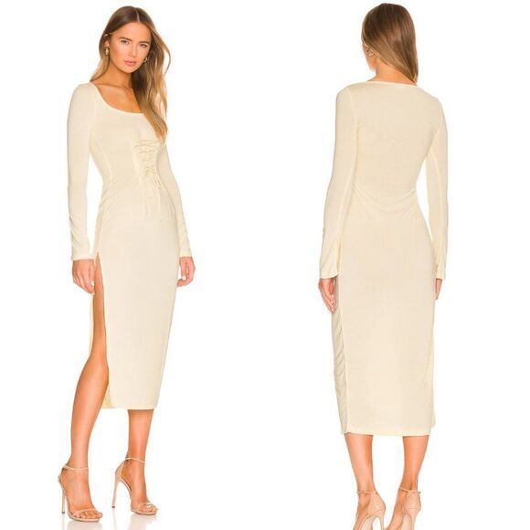 Song Of Style Womens Jovi Maxi Midi Lace Up Dress L - Picture 1 of 9